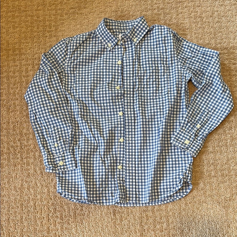 Euc Gap boys Blue Checkered Shirt, size L
